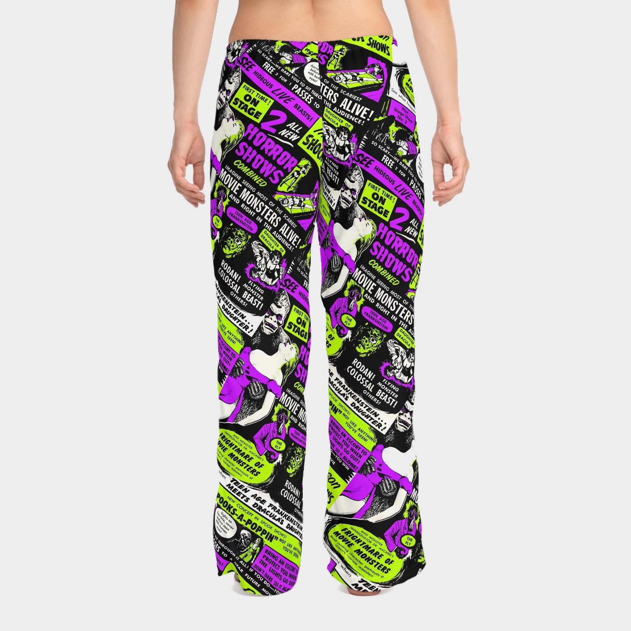 Live Spook Show Women's & Men's Pajama Pants | Retro Horror