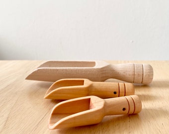 Wooden Scoop Spoon Mini Large Pantry Kitchen Bathroom Laundry Jars Containers