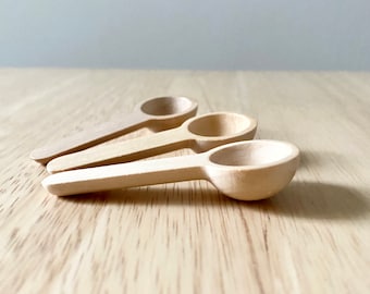 Mini Wooden Spice Spoon, Mini Scoop, Teaspoon Measurement for Jars Containers