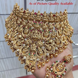 Beautiful matte finish Temple necklace Choker set, Traditional temple jewelry set |  saree jewellery | kemp jewellery set