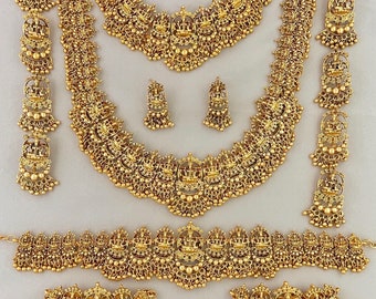 South Indian gold full bridal set | matte finish | temple bridal set | temple jewellery | gift for her