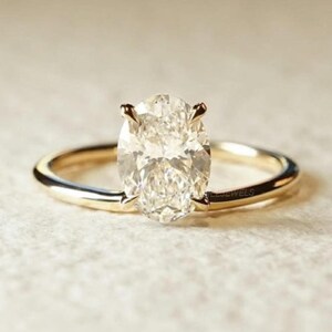 Anillo de compromiso de moissanita de corte ovalado de 2,00 ct, anillo de corte ovalado, anillo de compromiso de moissanita, anillo de compromiso ovalado con hielo triturado