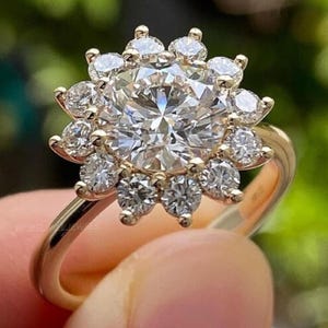 2 Ct Round Brilliant Cut Moissanite Engagement Ring with Hidden Halo - Elegant Round Cut Bridal Ring