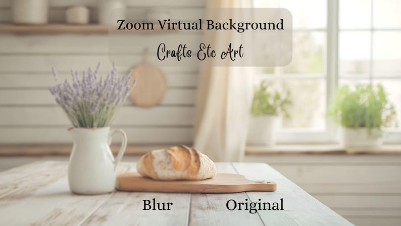 Cosy Farmhouse Kitchen Zoom Background - Rustic Virtual Backdrop for ...