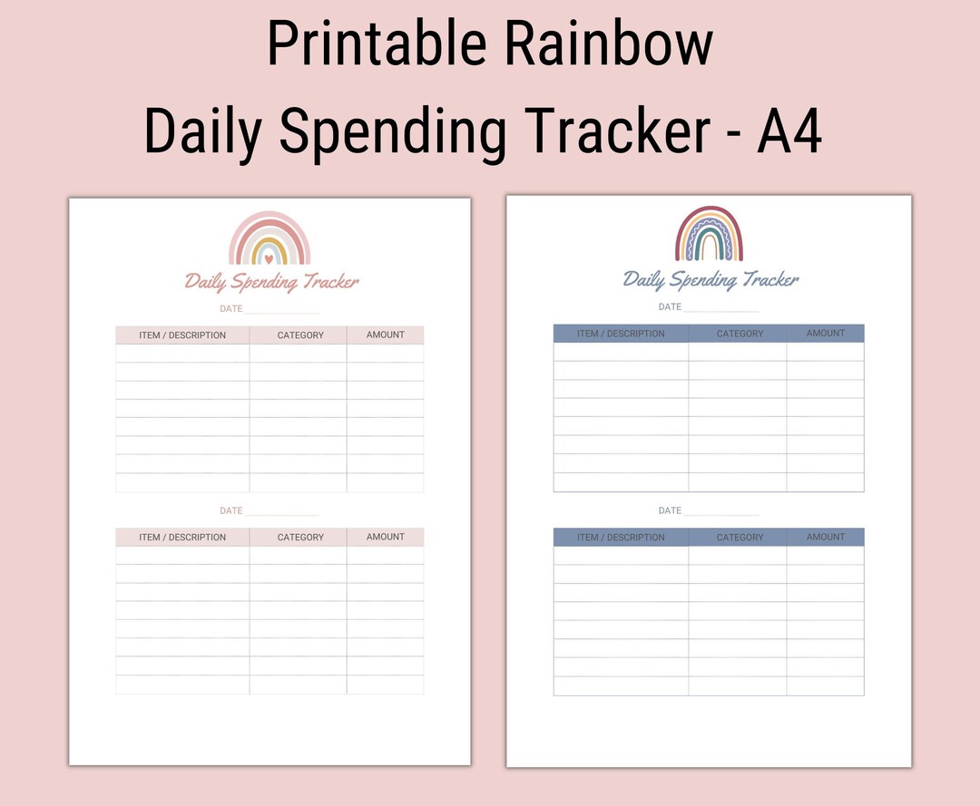 Printable Daily Spending Tracker Instant Digital Download - Etsy