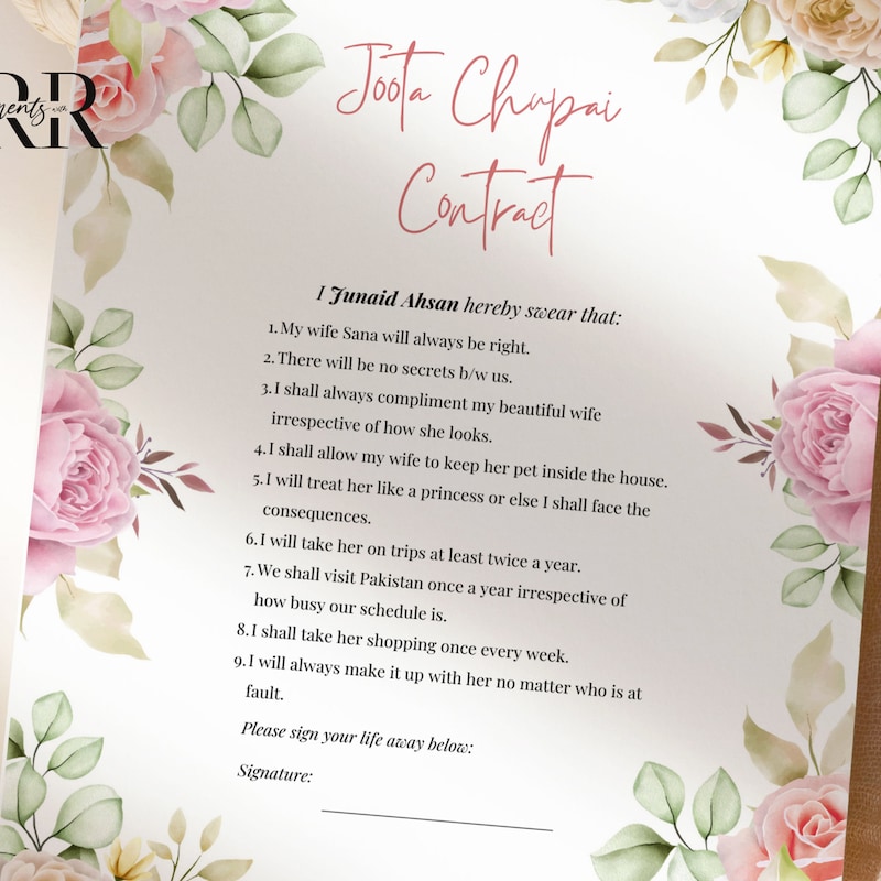 Funny Printable Contracts - Etsy