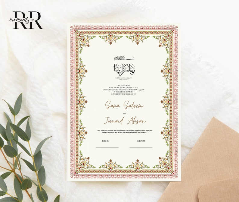 Nikkah Contract Template Nikkah Contract PDF Editable Etsy Nikkah Contract Template Nikkah Contract PDF Editable Etsy