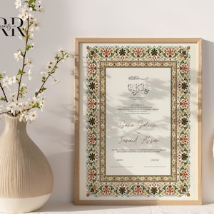 Nikkah Vertragsvorlage, Nikkah Vertrag PDF, Luxus Nikkahnama, Muslimische Hochzeitsurkunde, Digitaler Download, Islamischer Ehevertrag