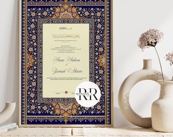 Nikkah Contract Template, Nikkah Certificate, Editable Nikkahnama, Luxury Muslim Wedding Certificate, Digital Islamic Marriage Certificate
