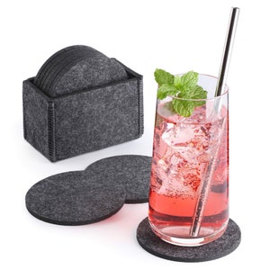 Round felt coasters with felt box