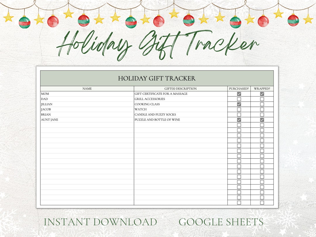 Holiday Gift Tracker - Etsy