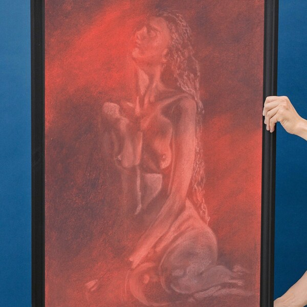 Hildr- pastel painting celebrating our inner goddesses and the sensuality of the female form.