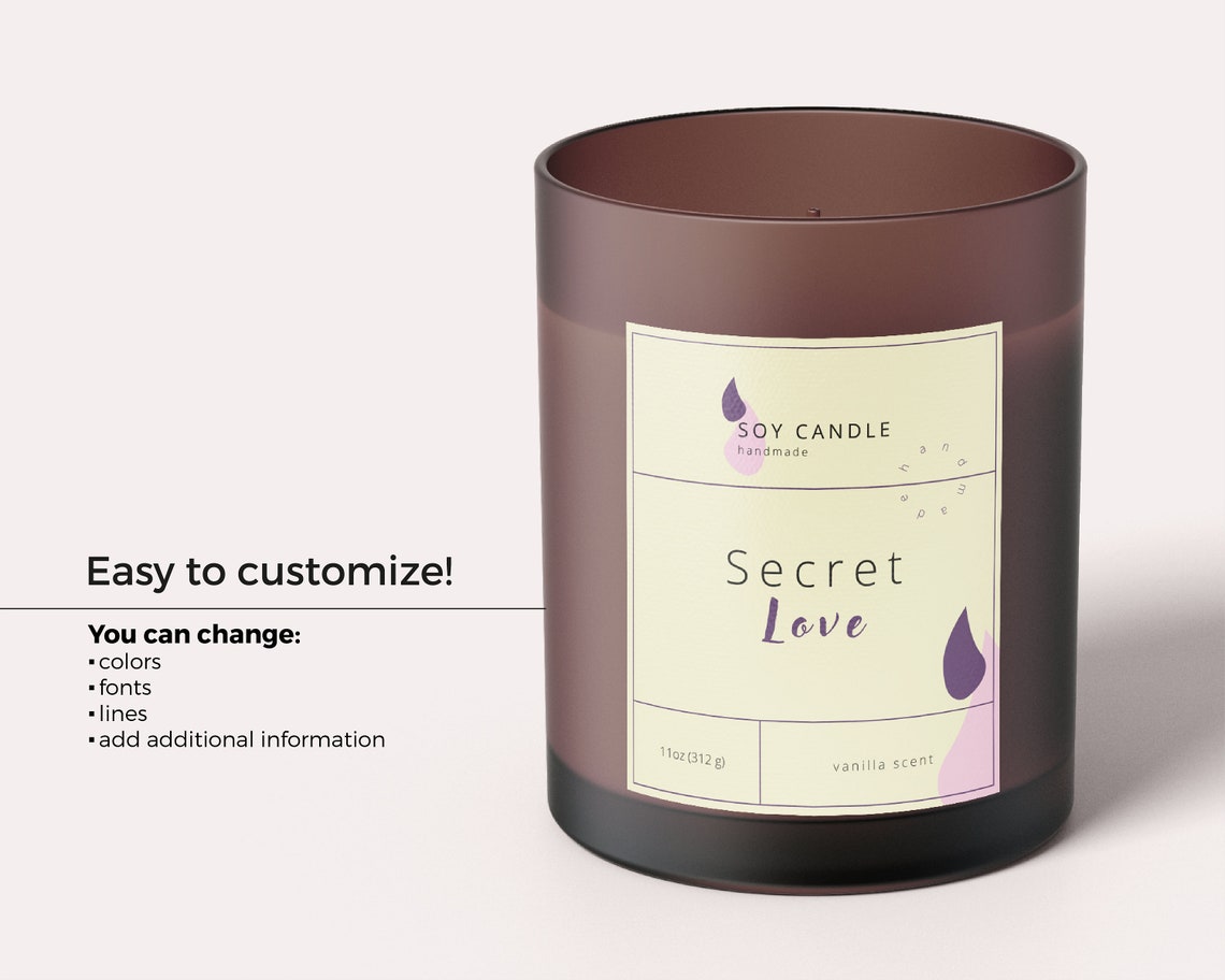 Editable Canva Candle Label Template Printable Labels - Etsy