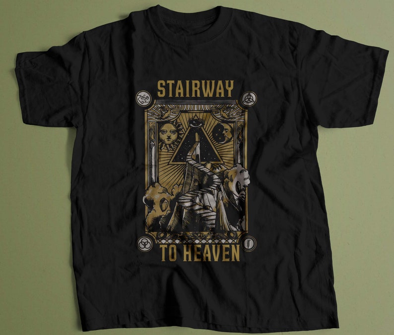 Stairway To Heaven T-Shirt Tee Funny heavy metal shirt Gift for men, women Unisex T shirt image 1