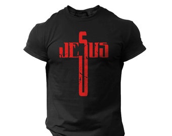 Jesus Cross T-Shirt Xmas T-shirt Gift Tee, Men T shirt, Tee Shirts