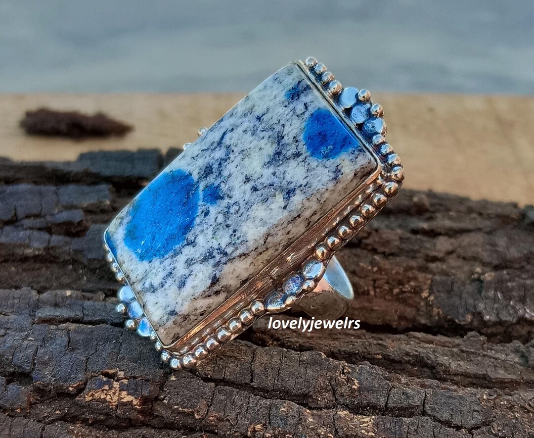 Popular Azurite Stone Ring, Handmade Ring, Engagement Ring, Statement ...