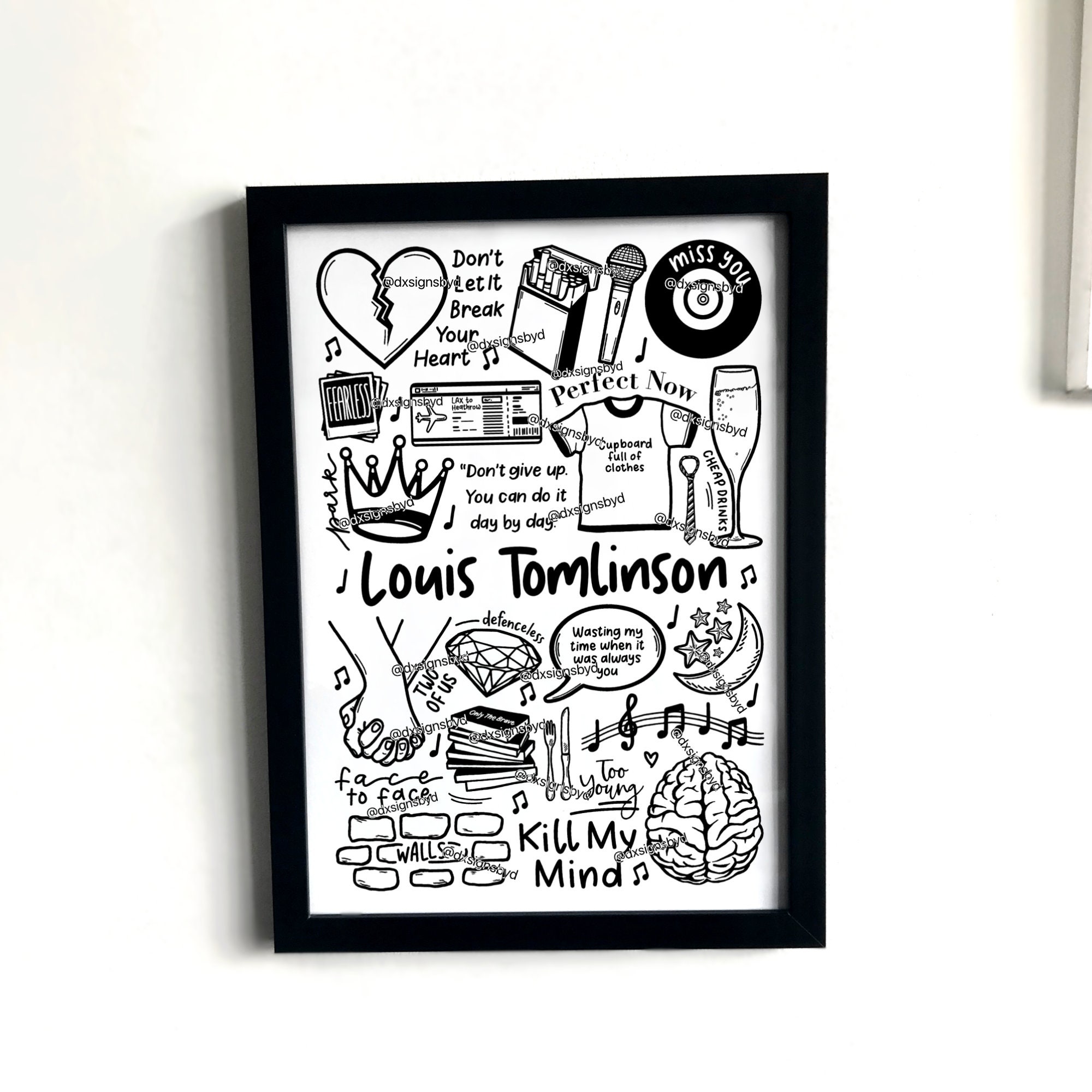 91248 ONE DIRECTION MUSIC LOUIS TOMLINSON SIGNATURE Decor Wall Print Poster