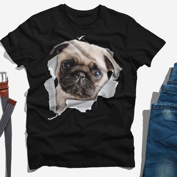 Mops Hunde Tshirt, Mops Hunde Shirt, Mops Hundeliebhaber Shirt, süsser Mops Welpe, Hundemotiv Geschenk, Hundekunst, Mops Besitzer