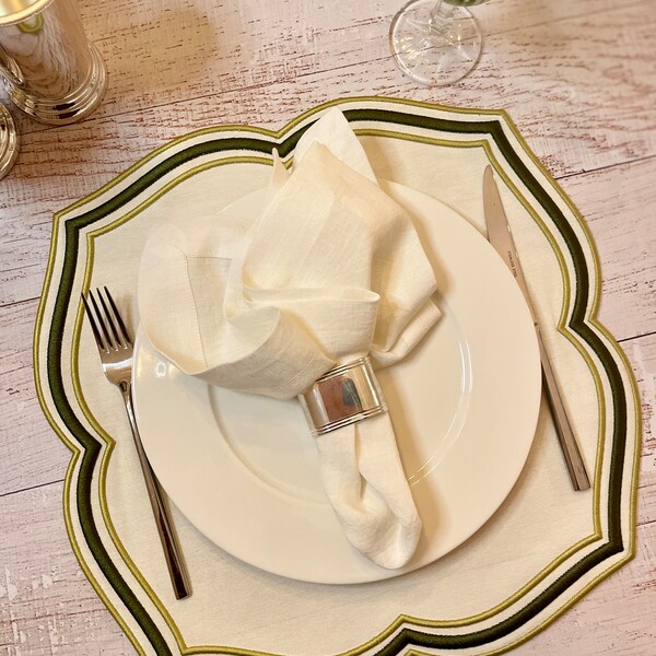 Table Mat Scallop Placemats Etsy