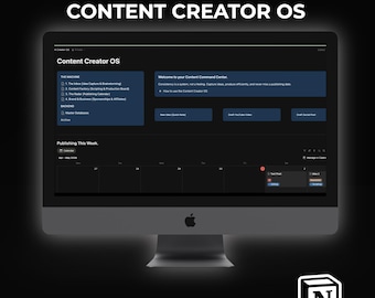 Notion Content Creator OS, Social Media Content Planner, YouTube Video Script & Teleprompter, Creator CRM Dashboard, Content Calendar