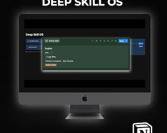 Deep Skill OS Notion Template, ADHD Focus Planner, Course Tracker Dashboard, Productivity System,  Habit Tracker