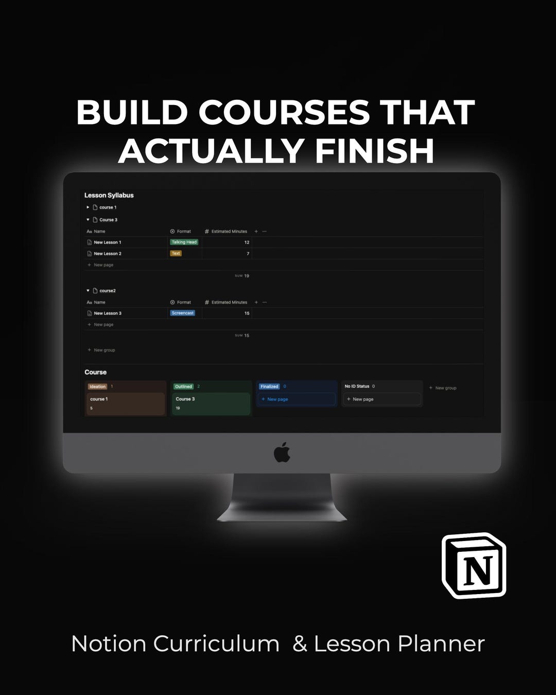 Course Planner Template, Curriculum Builder & Lesson Tracker, Online ...