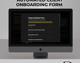 Notion Client Onboarding Form | Automated Intake Portal | Freelancer Welcome Package | Agency Dashboard Template | ADHD Business Setup
