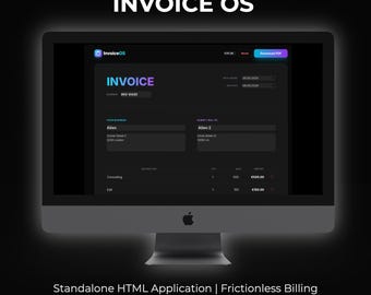 Standalone HTML Invoice Generator | Auto-Calculating Freelance Billing System | Offline Dark Mode Invoice Template | PDF Invoice Dashboard