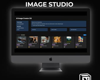 AI Image Creator OS, Notion Dashboard for AI Artists, Midjourney Prompt Builder Template, Digital Creator Workflow System