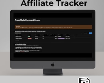 Notion Affiliate Tracker | Passive Income Dashboard | Content Creator OS | Link Management Template |