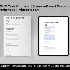 ADHD Task Chunker | Science-Based Executive Function Worksheet | Printable PDF