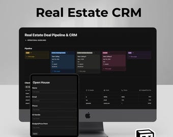 Notion Real Estate CRM | Realtor Transaction Pipeline | Real Estate Planner | Commission Tracker | Property Manager | Real Estate Agent OS