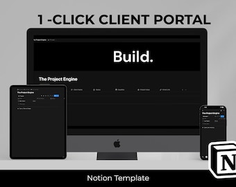 Notion Client Portal Template | Freelance Project Management Dashboard | Minimalist Business Planner | Agency Tracker | ADHD business