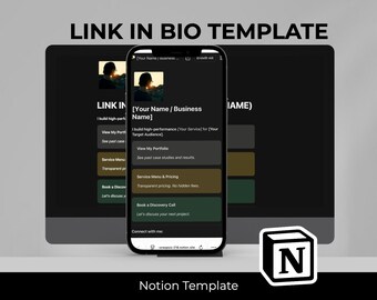 Notion Link in Bio Template | Minimalist Creator Website | Freelancer Portfolio Linktree Alternative | Instagram bio template