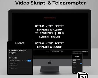 Notion Video Script Template & Teleprompter | ADHD Content Engine