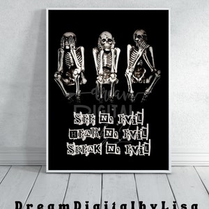 See No Evil Hear No Evil Speak No Evil Print, INSTANT DIGITAL DOWNLOAD
