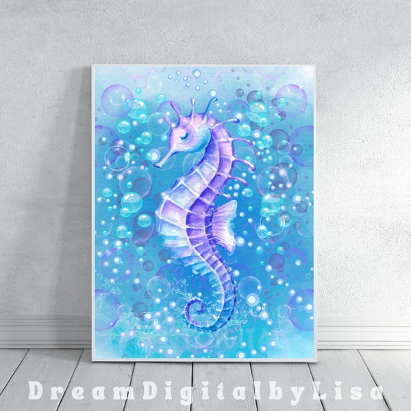 Seahorse Wall Art Etsy