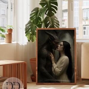 Macabre Wall Art: Gothic Demon Romance Art Print, Dark Fantasy Demons (Digital Download) image 7