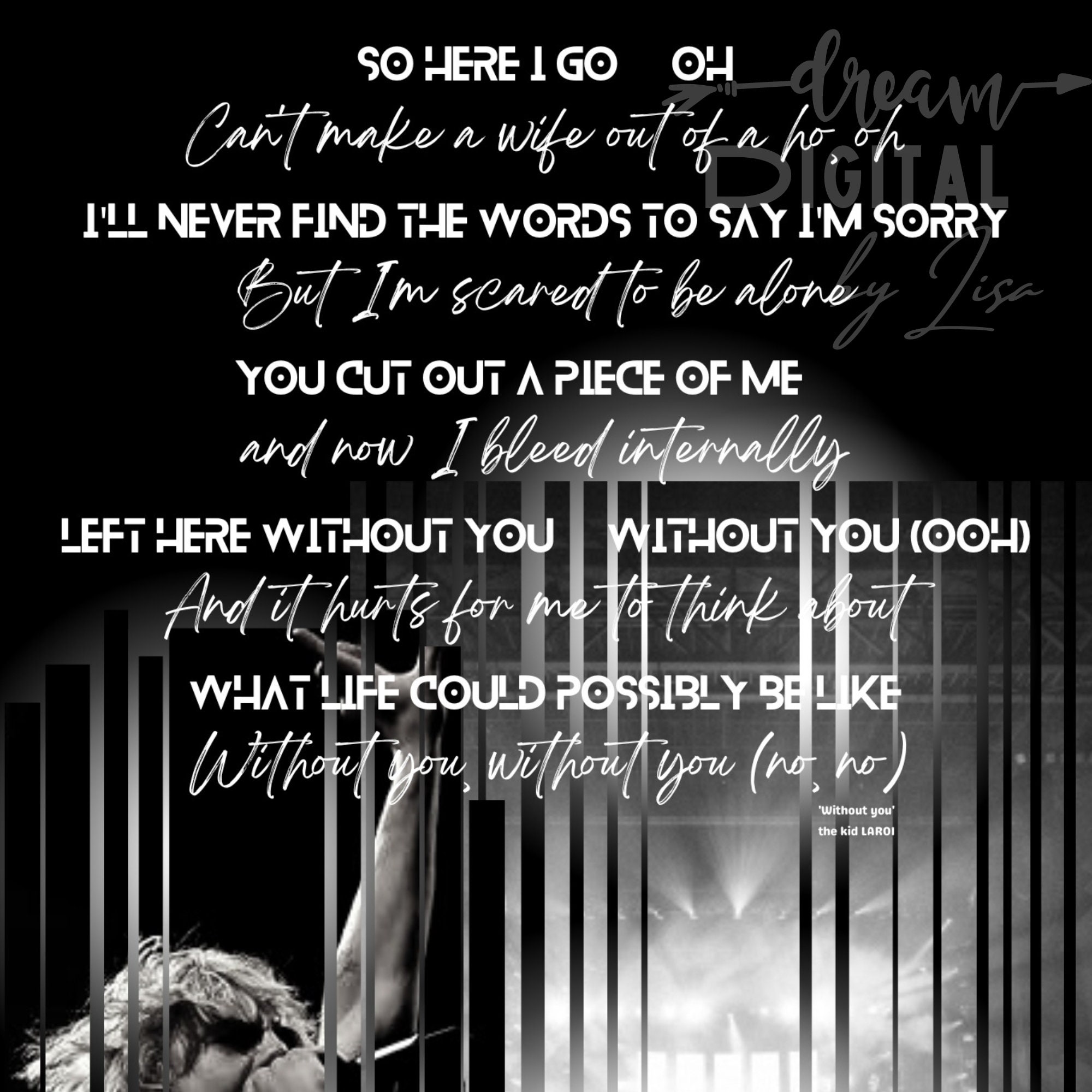 THE KID LAROI, Without You Partial Lyrics Poster, Instant Digital Download, Printable Wall Art ...