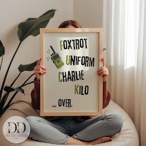 Lustig Militär Alphabet Poster, Kaserne Art (Digitaldruck)