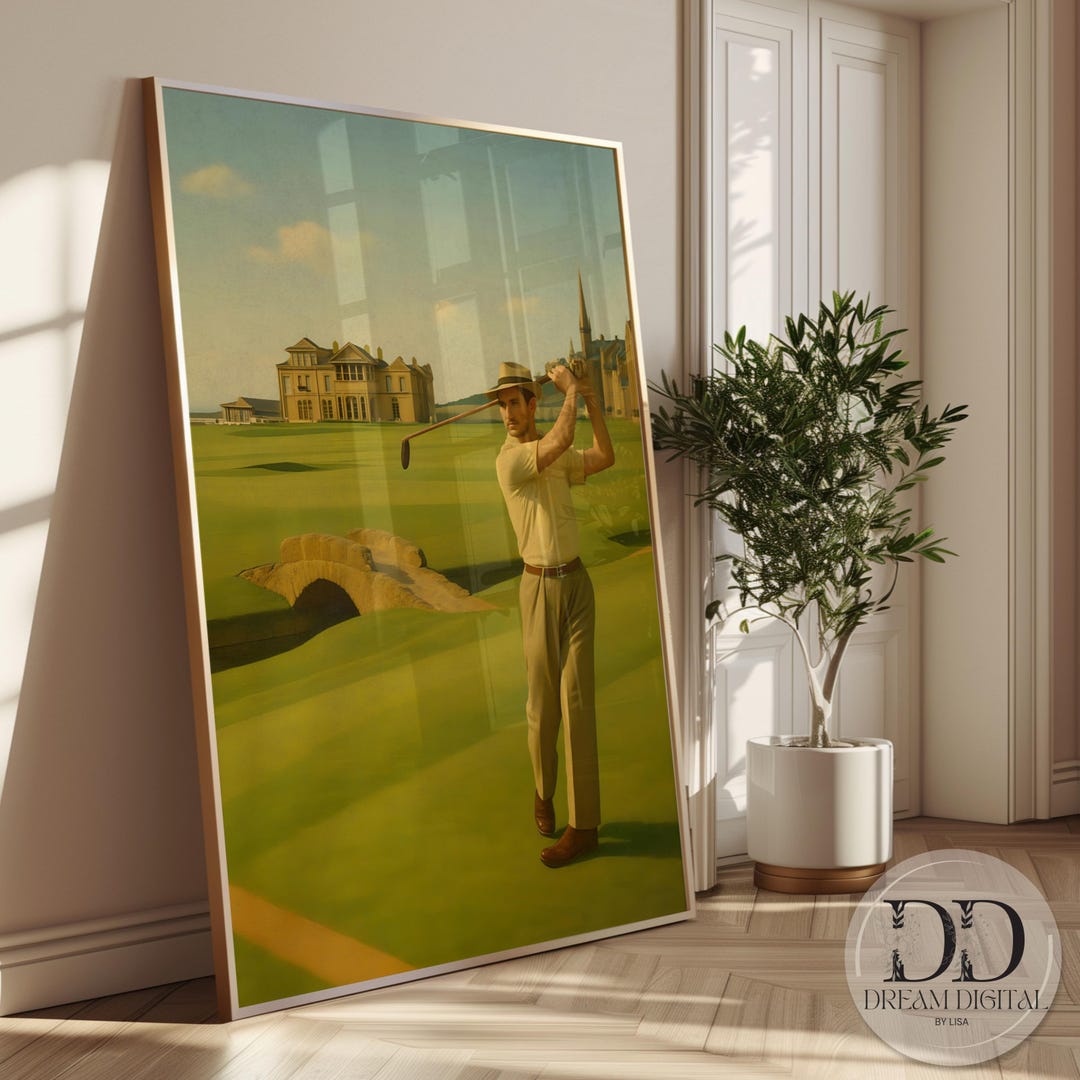 Vintage Golf Wall Art St Andrews Print Golfing Gifts for Men 1960s Golf ...