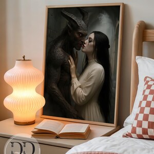 Macabre Wall Art: Gothic Demon Romance Art Print, Dark Fantasy Demons (Digital Download) image 8