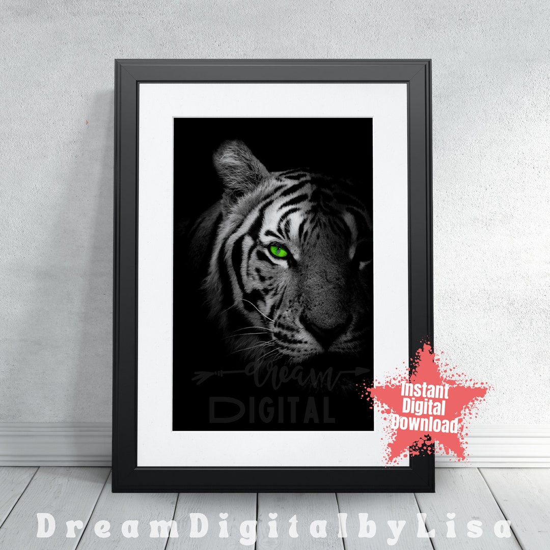 Tiger Print, Tiger Eye Wall Art, Wild Animal, Big Cat Poster, Eye of the Tiger Printable, Tiger