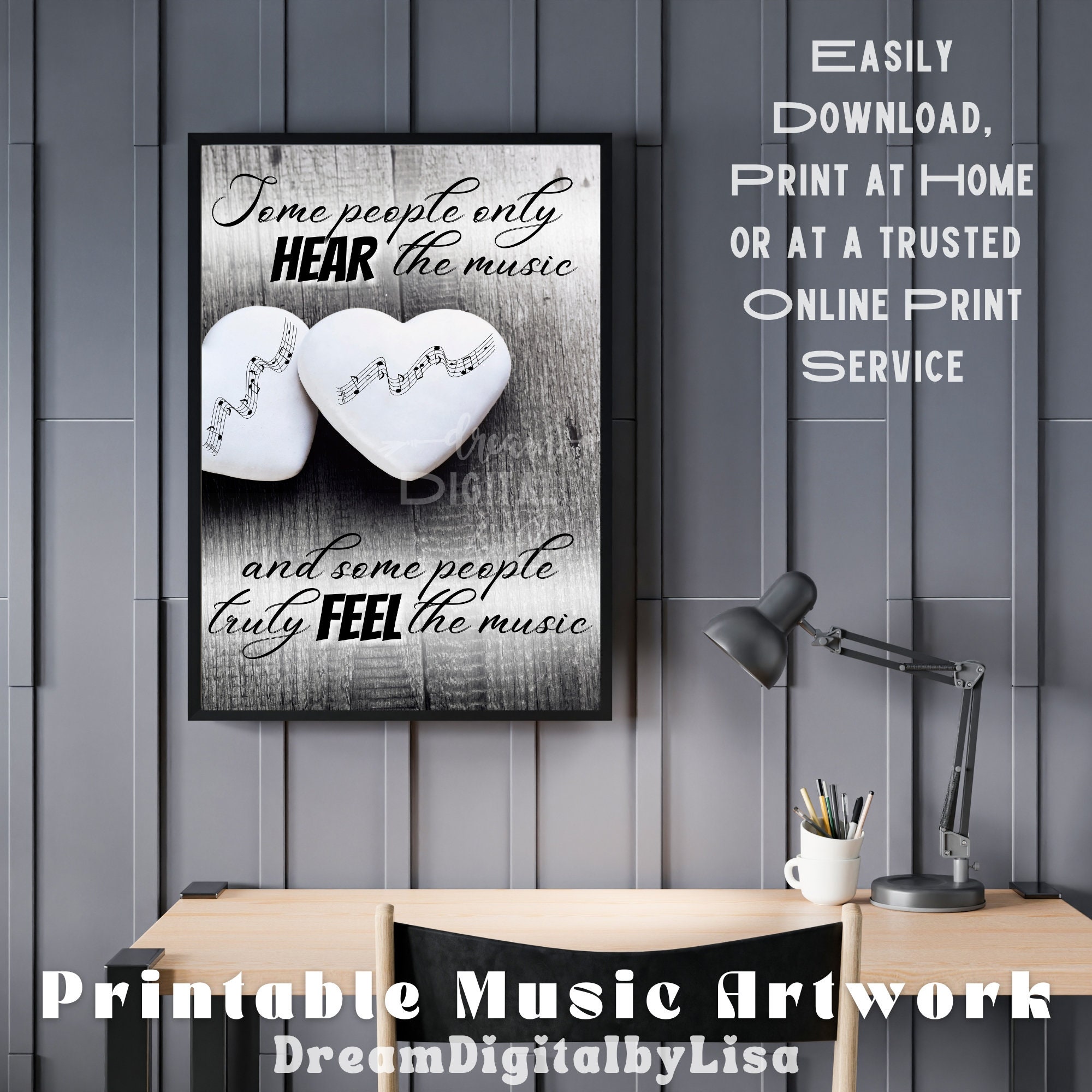 Music Download Poster, Music Wall Art, Music Quotable Print, INSTANT ...