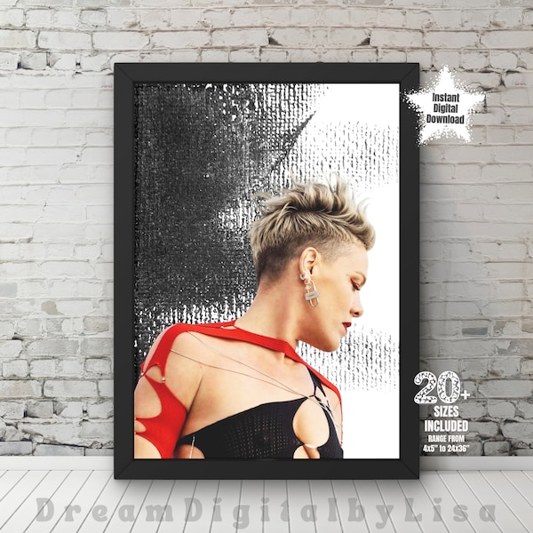 P!nk Poster, P!nk Printable Wall Art, P!nk Print, Instant Digital Download, P!nk Gift, Instant Gift, Printable Wall Hanging, Ready To Print