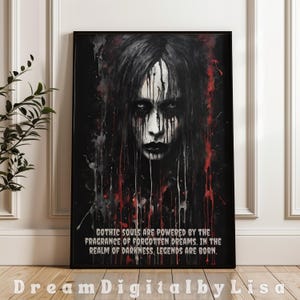Gotische prints muurkunst gotische quote Goth Gallery muur Gothic Fashion Girly Gothic zwart rood donkere kamer humeurig decor INSTANT DIGITALE DOWNLOAD