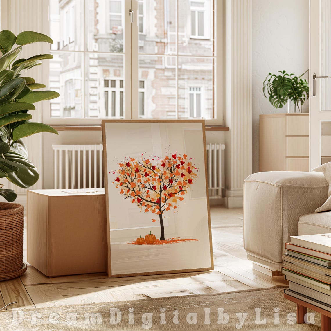 Autumn Heart Tree DIGITAL DOWNLOAD, Autumn Tree Print, Fall Decor ...
