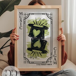 Music Quote Printable Poster, Music Is The Strongest Form of Magic, Playing Card Print, Music Lovers Gift, Musicians Room Decor (Digital)