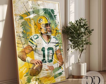 Jordan Love Sports Room Poster, Green Bay Packers, Packers Fan Gift, Packers Football Sports Bar Decor (Digital Download)