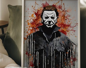 Michael Myers Inspired Printable, Horror Movie Wall Art, Halloween Slasher Decor, Spooky Season Poster (Digital Download)